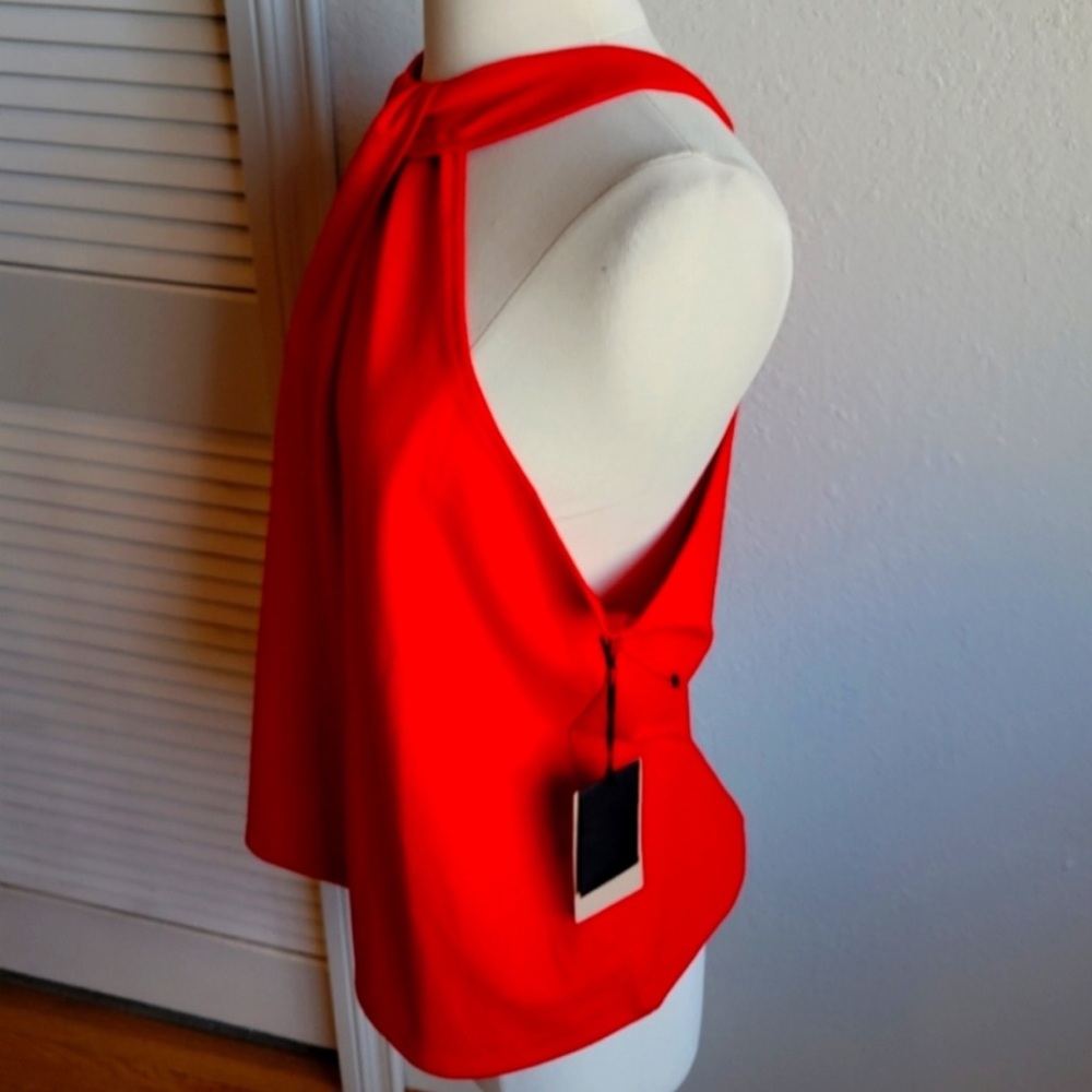 Halogen gorgeous Red Halter Twist Front Blouse NWOT - Picture 3 of 5